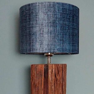Tischlampe Holz Blau Braun